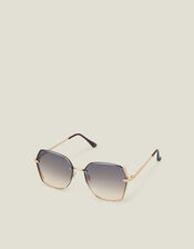 Metal Bevelled Edge Sunglasses, , large