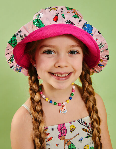 Girls Mermaid Bucket Hat, Pink (PINK), large