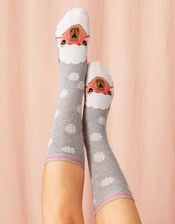 Llama Face Socks, , large