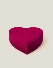 Velvet Heart Jewellery Box, Pink (FUCHSIA), large