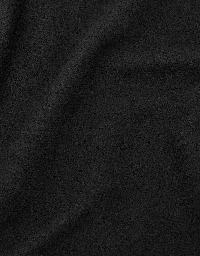 Plain Tassel Scarf, Black (BLACK), large