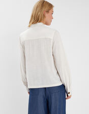 Floral Embroidered Shacket, Ivory (IVORY), large