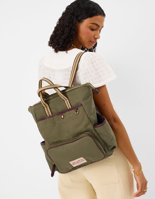 Multi-Pocket Canvas Backpack, , large