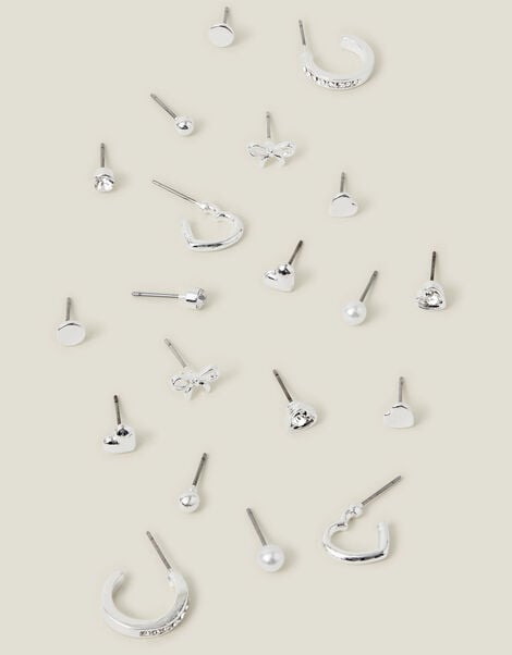 10-Pack Bow Stud and Hoop Earrings, , large
