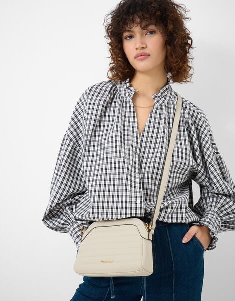 Quilted Crossbody Bag, Cream (CREAM), large