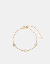 14ct Gold-Plated Mother of Pearl Clover Bracelet, , large