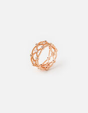 Rose Gold-Plated Sparkle Cut-Out Ring, Gold (ROSE GOLD), large