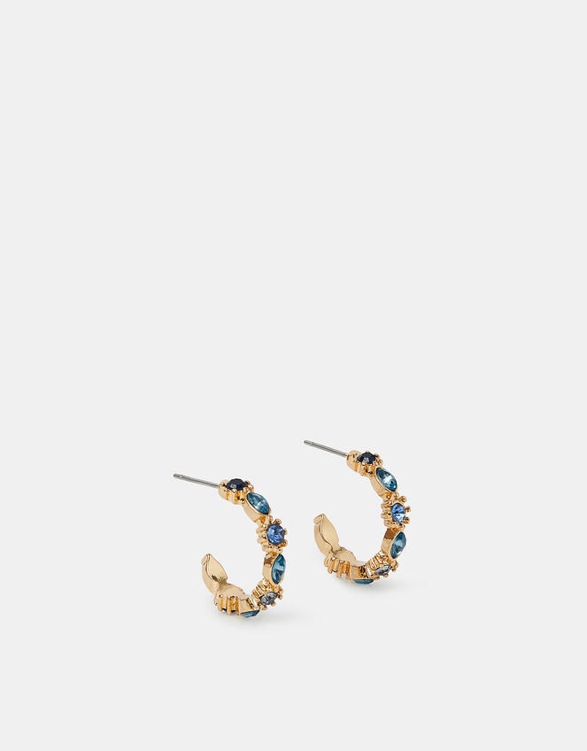Mini Gemstone Hoop Earrings Blue, , large