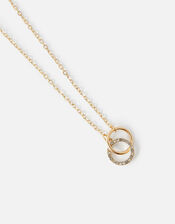 Linked Circle Pendant Necklace, Gold (GOLD), large