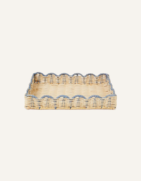Contrast Trim Woven Scallop Medium Tray, , large