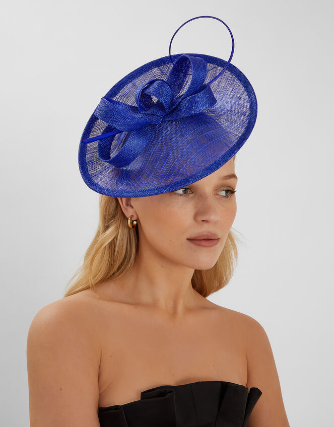 Loop Quil Disc Fascinator, Blue (COBALT), large