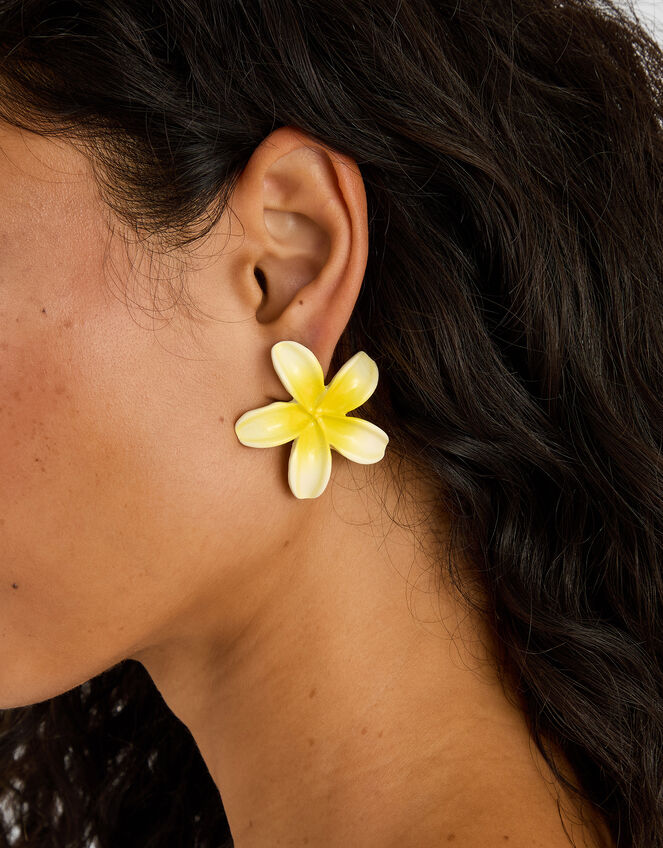 Tropical Flower Stud Earrings, , large