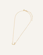14ct Gold-Plated Arabic Initial Pendant Necklace - F (Faa), , large