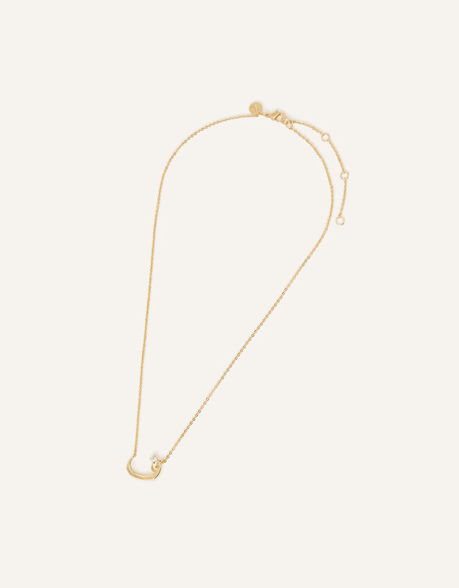 14ct Gold-Plated Arabic Initial Pendant Necklace - F (Faa), , large
