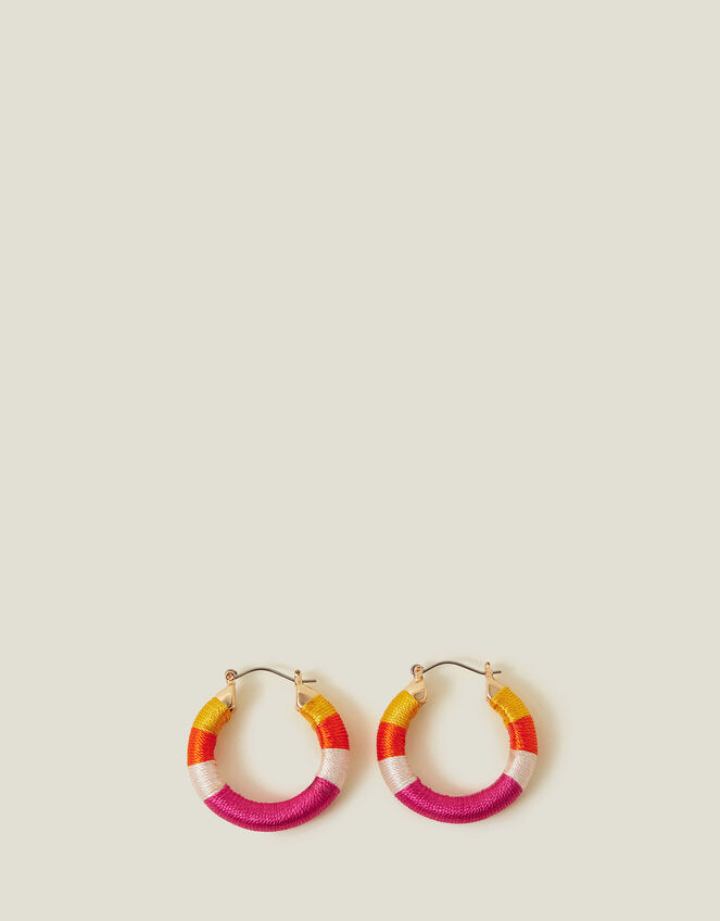 Chunky Thread Stripe Hoops, , large