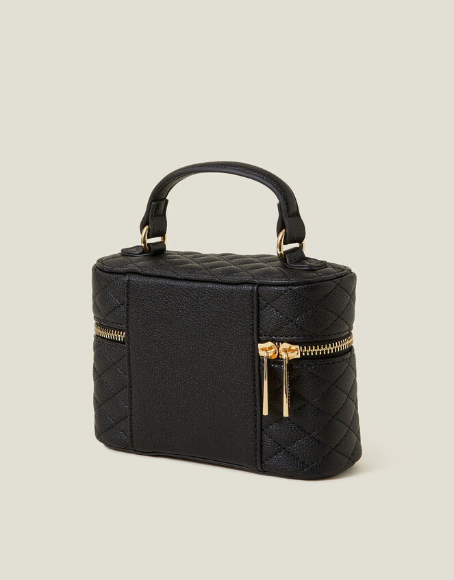 Quilted Top Handle Cross-Body Bag, Black (BLACK), large