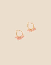 Raw Cut Stone Statement Hoop Earrings, , large