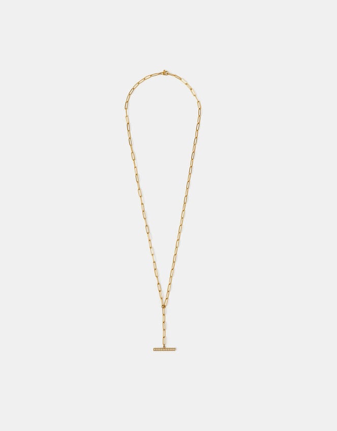Stainless Steel T-Bar Lariat Necklace, , large