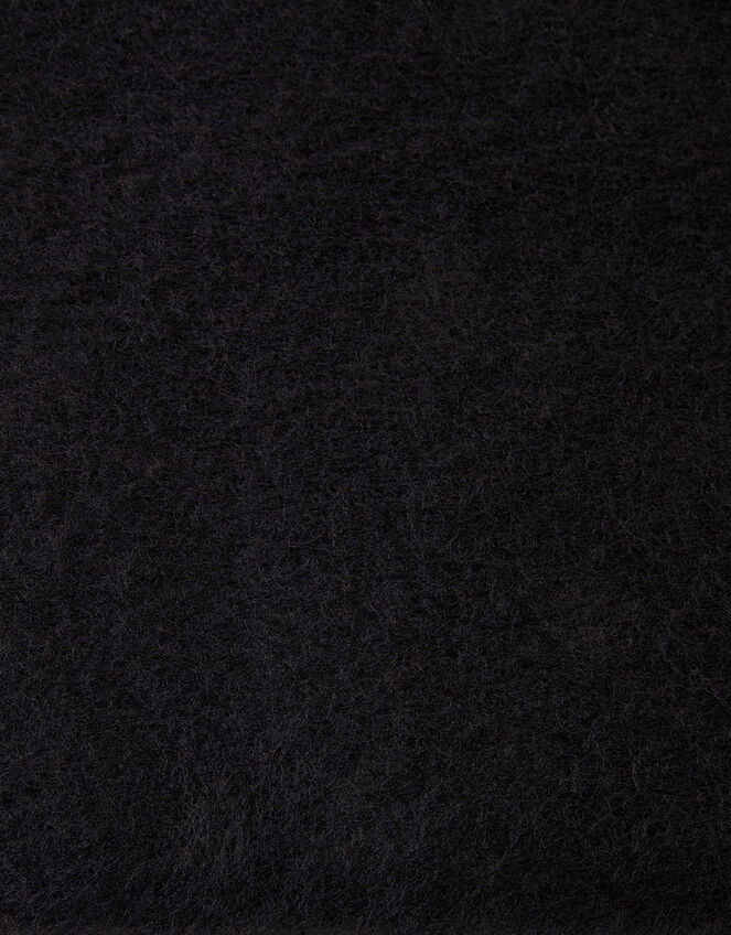 Plain Tassel Scarf, Black (BLACK), large