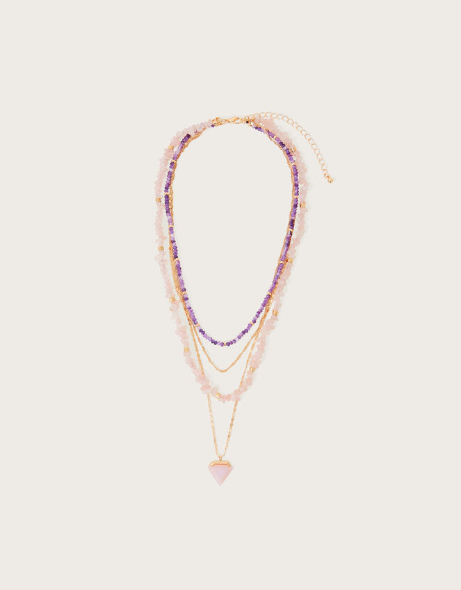 Layered Raw Stone Necklace, , large