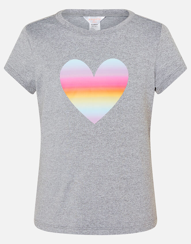 Girls Heart T-Shirt, Grey (GREY), large