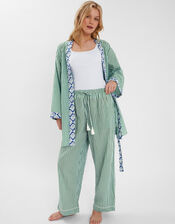 Dandelion Stripe Short Robe, Green (GREEN), large