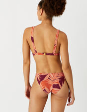 Palm Print Triangle Bikini Top, Orange (RUST), large