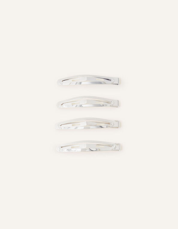 4-Pack Metal Snap Hair Clips, , large