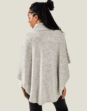 Cosy Knit Poncho, Grey (GREY), large
