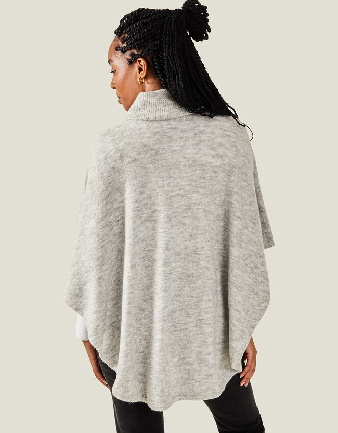Cosy Knit Poncho, Grey (GREY), large