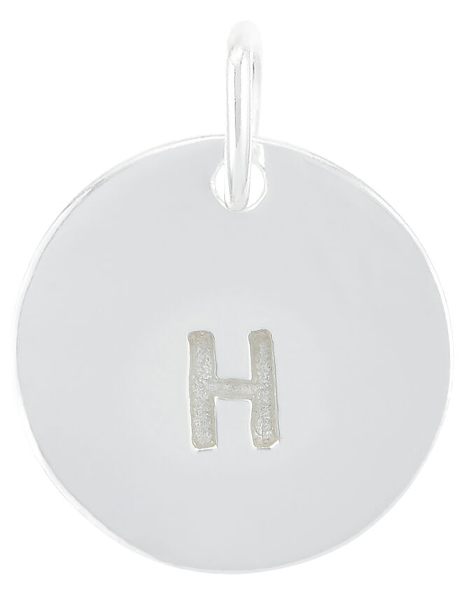 Sterling Silver H Initial Charm, , large