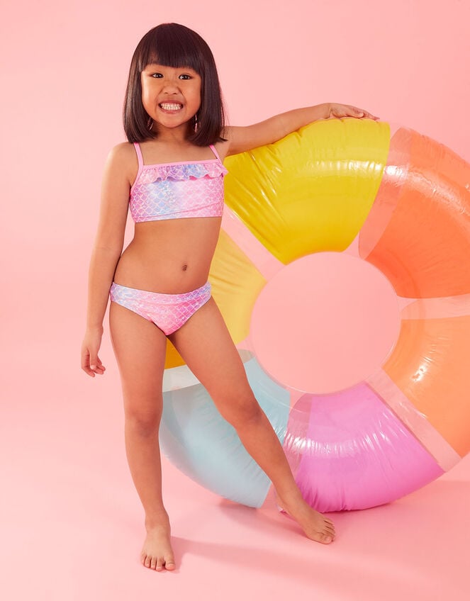 Girls Mermaid Bikini Set, Multi (PASTEL-MULTI), large