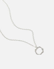 Sterling Silver Molten Circle Necklace, , large