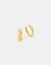 Gold-Plated Sparkle Star Hoop Earrings, , large