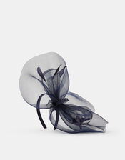 Large Crin Fascinator, Blue (NAVY), large