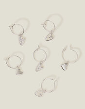 3-Pack Heart Hoop Earrings, , large