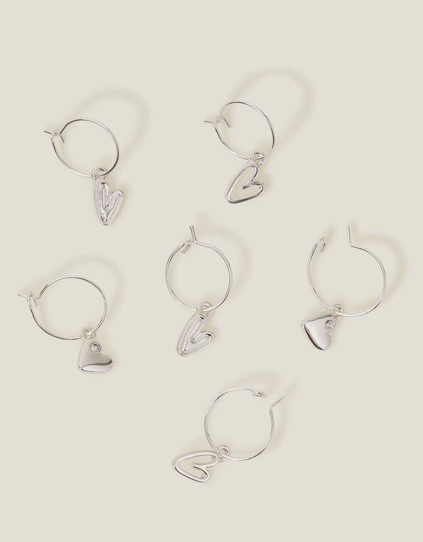 3-Pack Heart Hoop Earrings, , large