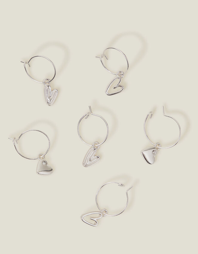 3-Pack Heart Hoop Earrings, , large