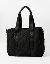 Becca Quilted Gym Bag, Black (BLACK), large