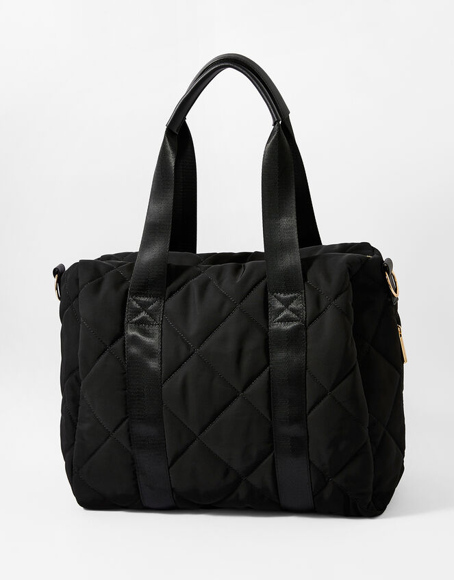 Becca Quilted Gym Bag, Black (BLACK), large