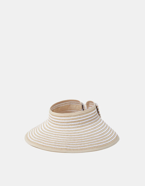 Bow Stripe Packable Sun Visor Natural, , large