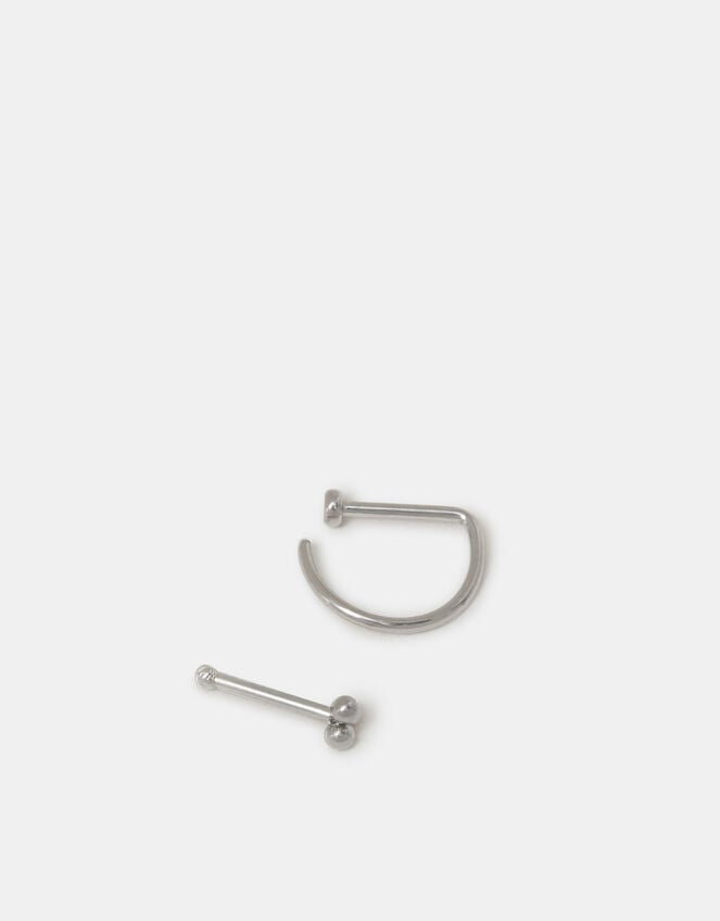 2-Pack Titanium Nose Stud & Bar Ring, , large