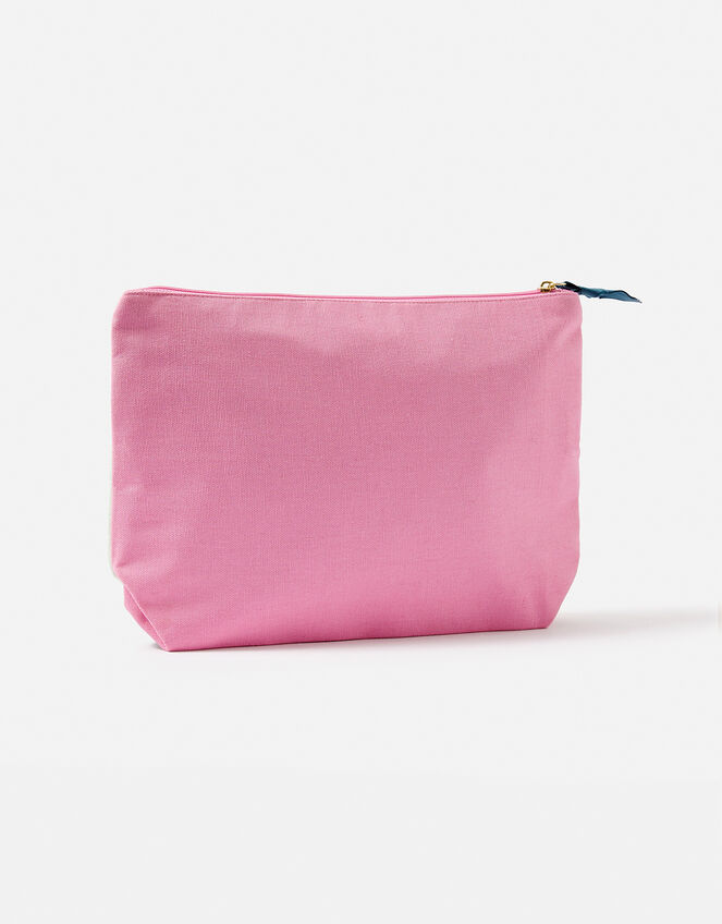 Large Stripe Embroidered Washbag, , large