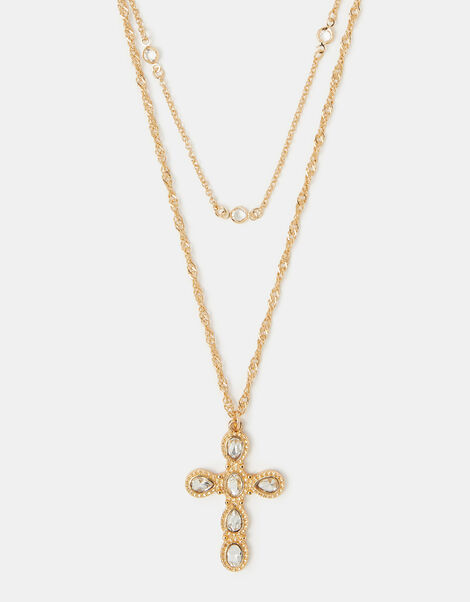 2-Pack Jewel Cross Necklaces, , large
