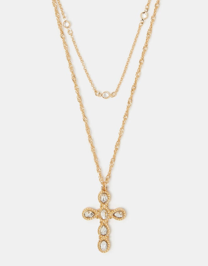 2-Pack Jewel Cross Necklaces, , large