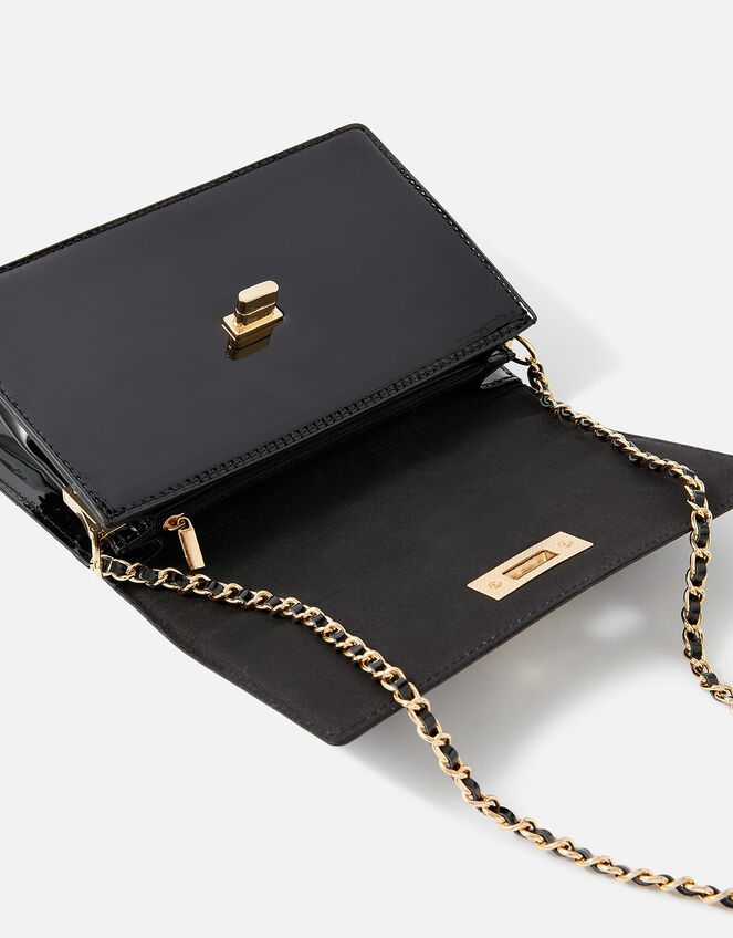 Boxy Patent Cross-Body Bag , Black (BLACK), large