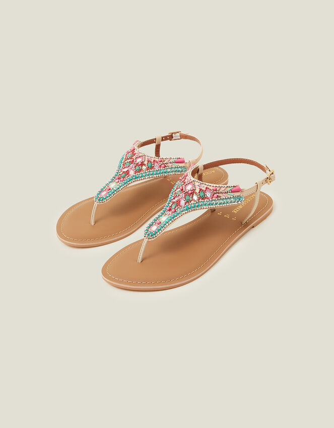 Beaded Mirror Sandals , Multi (PASTEL MULTI), large