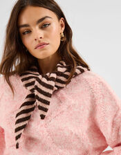 Stripe Knitted Triangle Scarf, , large