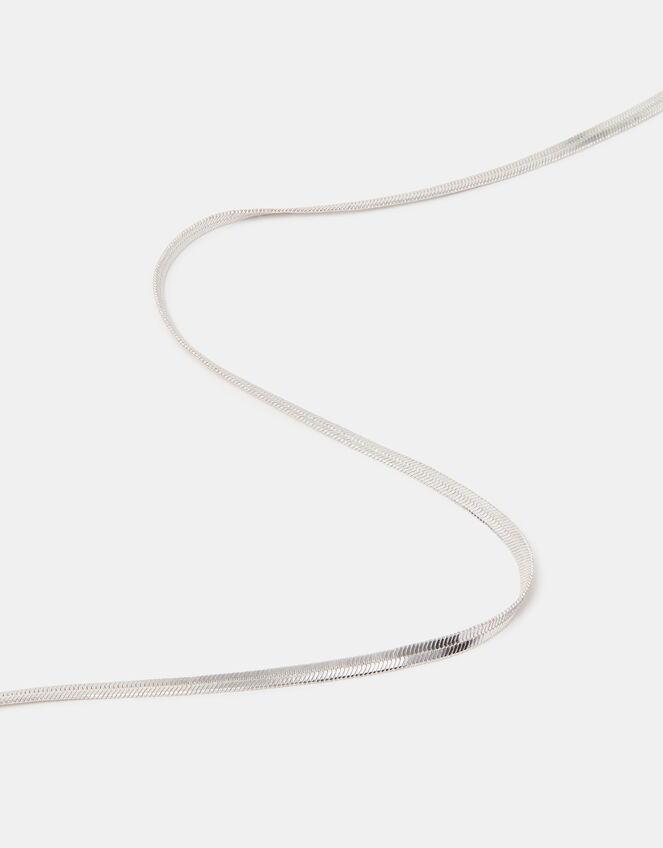 Sterling Silver-Plated Omega Chain Necklace, , large