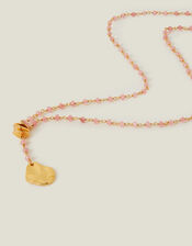 14ct Gold-Plated Rose Quartz Necklace, , large